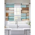 thumbnail image 4 of Vintage Wood Grain Sheer Curtains 2 Panels Set Blue Brown White Board Farmhouse Sheer Window Curtains Light Filtering Rod Pocket Voile Drapes for Bedroom Living Room 52"x54", 4 of 8