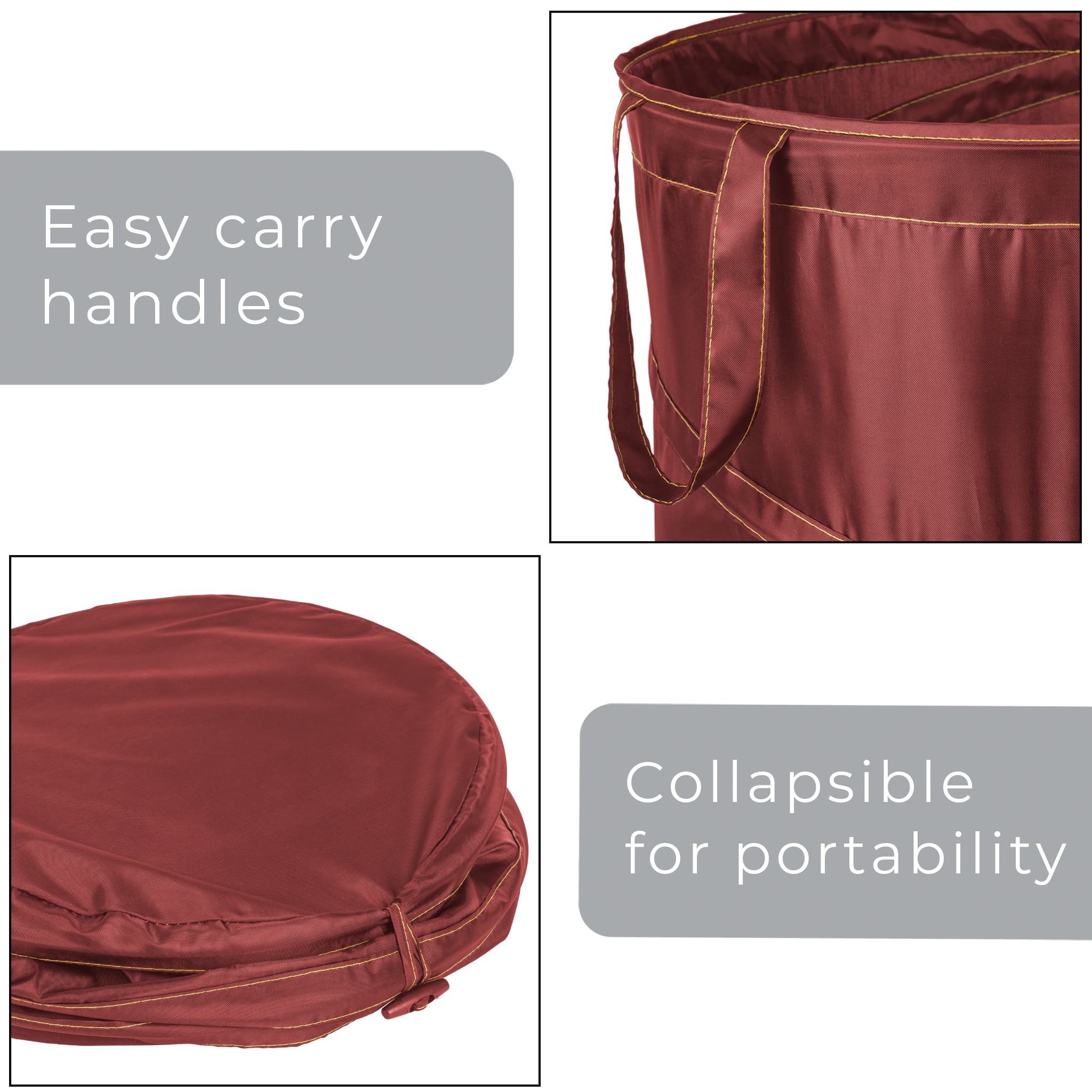 Smart Design Pop up Spiral Laundry Hamper- Collapsible- Gold/Burgundy - Iowa State