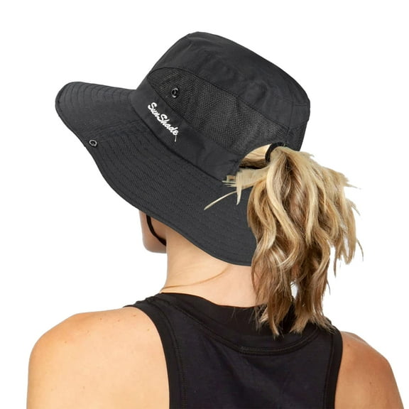 Women's Foldable Sun-Hats,Outdoor UV Protection Mesh Wide-Brim Beach Fishing Hat (Beige)