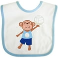 thumbnail image 3 of Inktastic Volleyball Player Boys Cute Monkey Boys Baby Bib, 3 of 4