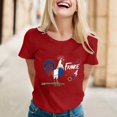 thumbnail image 2 of TSADFHJI Hauts de Fête de Noël pour Femmes, T-Shirt Imprimé Décontracté à Manches Courtes, Blouse Ample, S Rouge, 2 of 5