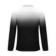 thumbnail image 4 of BXINGOHAI Men Long Sleeve Shirt 1/4 Zip Gradient Printing Turn-Down Collar Pullover Tops Big and Tall Casual Slim Fit Basic T-Shirt Today Black,XXXXL, 4 of 5