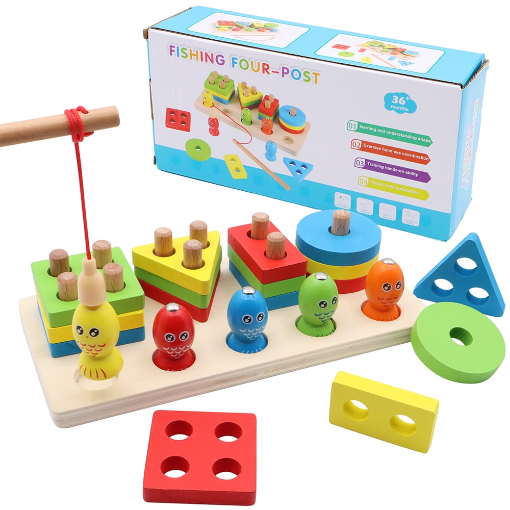 Montessori Toys for 1+ Years Old Toddler Boys Girls Toys, Wooden Sorting & Stacking Toys for