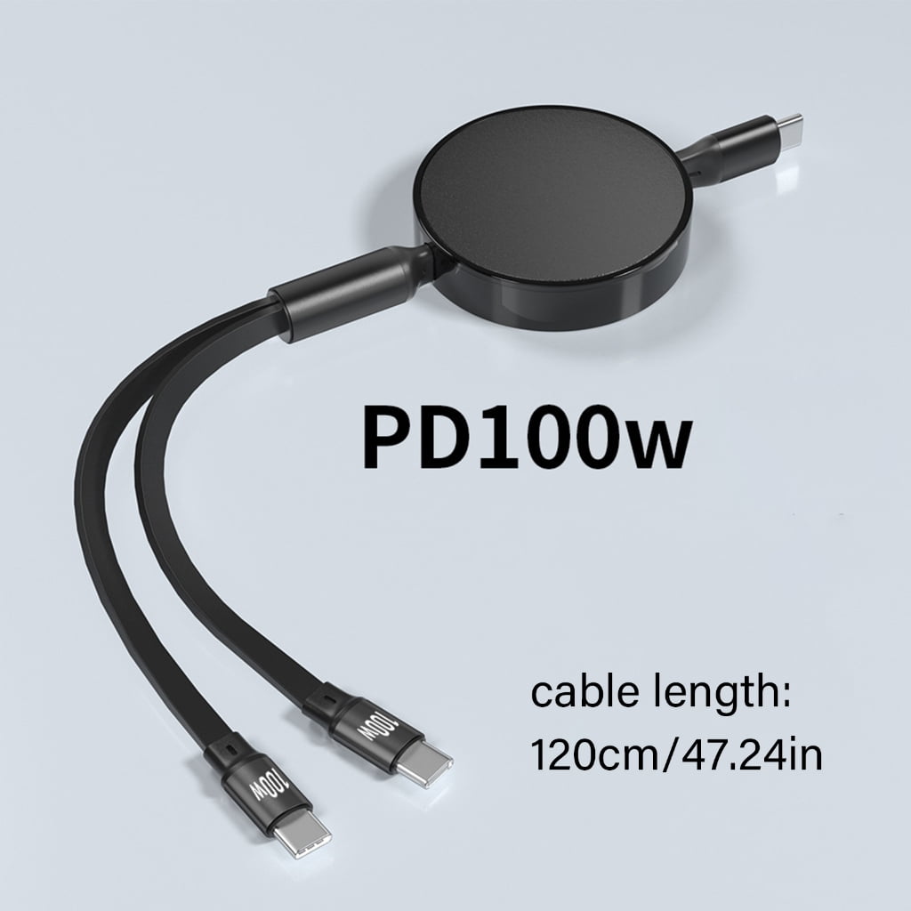 120cm Type-C Cable PD100W 480mbps USB C Male to Double USB C Male Charging Cord