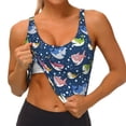 thumbnail image 4 of Kdxio Colorful Cartoon Shark Print Workout Crop Tank Top for Women Racerback Yoga Tank Tops Athletic Sports Shirts Exercise Undershirts, 4 of 9