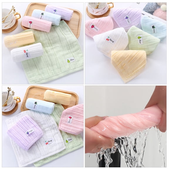 HONITANO 4Set Cotton Gauze Washcloths for Newborn Soft Baby Washcloths 9.8X9.8in