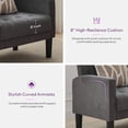 thumbnail image 4 of LAZZO Accent Chair, Mid-Century Modern Linen Tufted Armchairs for Living Room and Office, Dark Gray, 4 of 8