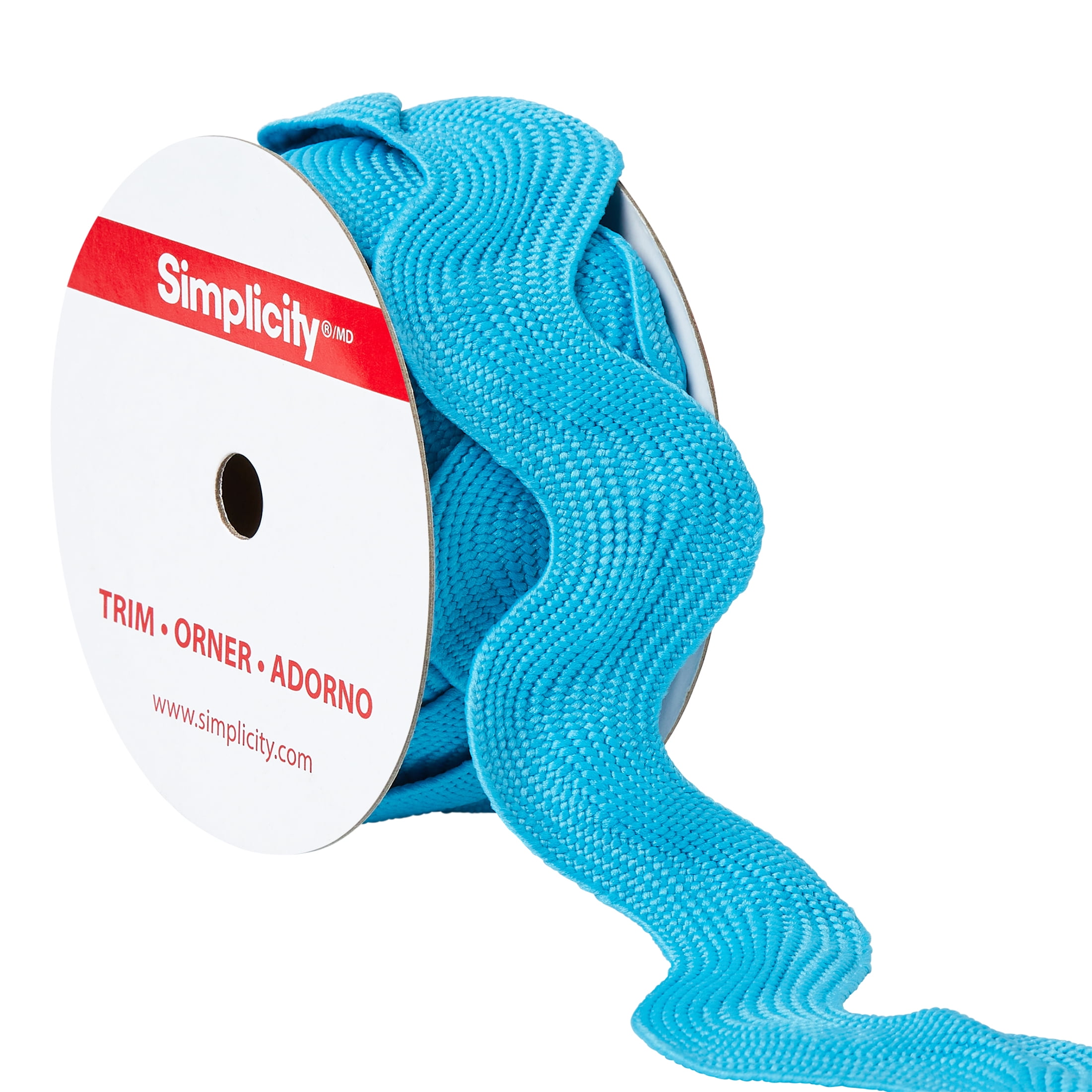 Simplicity Trim, Turquoise 1 1/2 inch Jumbo Ric Rac Trim Great for Apparel, Home Decorating, and Crafts, 3 Yards, 1 Each