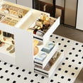 thumbnail image 6 of Advwin Luxury Closet Island with Glass Top and LED, 10-Drawer Wardrobe Storage Cabinet for Walk-in Closet and Dressing Room, White, 6 of 15