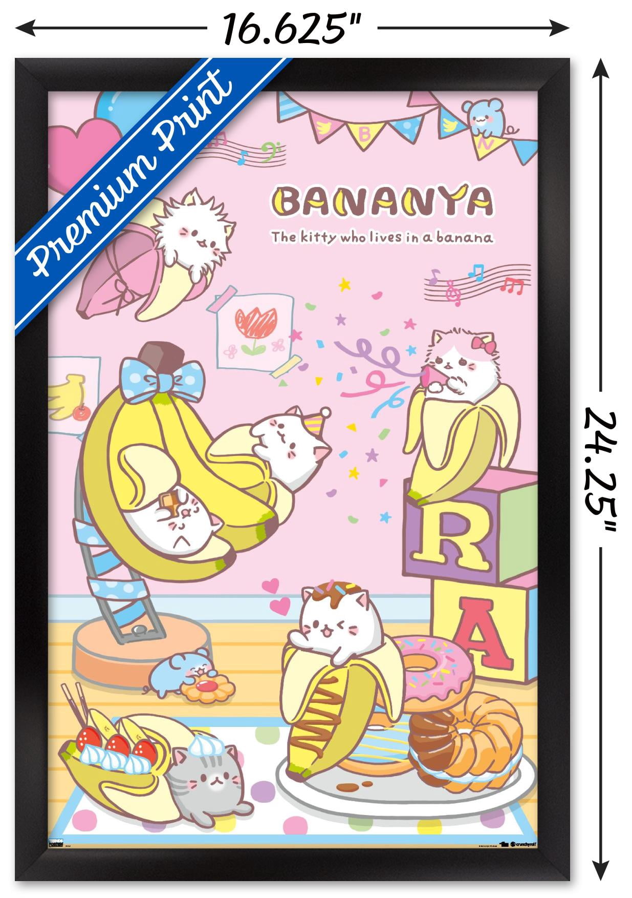 Bananya - Party Wall Poster, 14.725" x 22.375" Framed