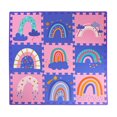 thumbnail image 1 of Kids 9 pc Floor Tiles – Rainbow – Purple/Pink, 1 of 2