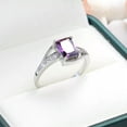 thumbnail image 4 of Purple/Green Princess Cut AAA CZ Band Women's 925 Silver Engagement Ring Sz 6-10, 4 of 9