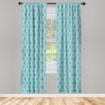 thumbnail image 5 of Ambesonne Abstract Window Curtains, Wavy Lines Ogee Shapes, Each 28" W x 63" L, Charcoal Grey Turquoise, 5 of 5