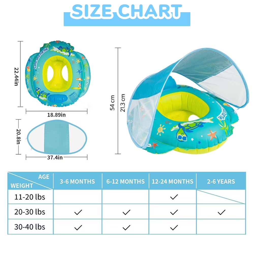 Swfoer Baby Pool Float with Canopy, Ages 1-5 photo 3