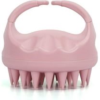 Scalp Massager Shampoo Brush, Hair Scrub Brush with Soft & Flexible Silicone Bristles Hair Care and Head Relaxation, Wet and Dry Hair Scrubber/Exfoliator for Dandruff Removal & Hair Growth-Pink