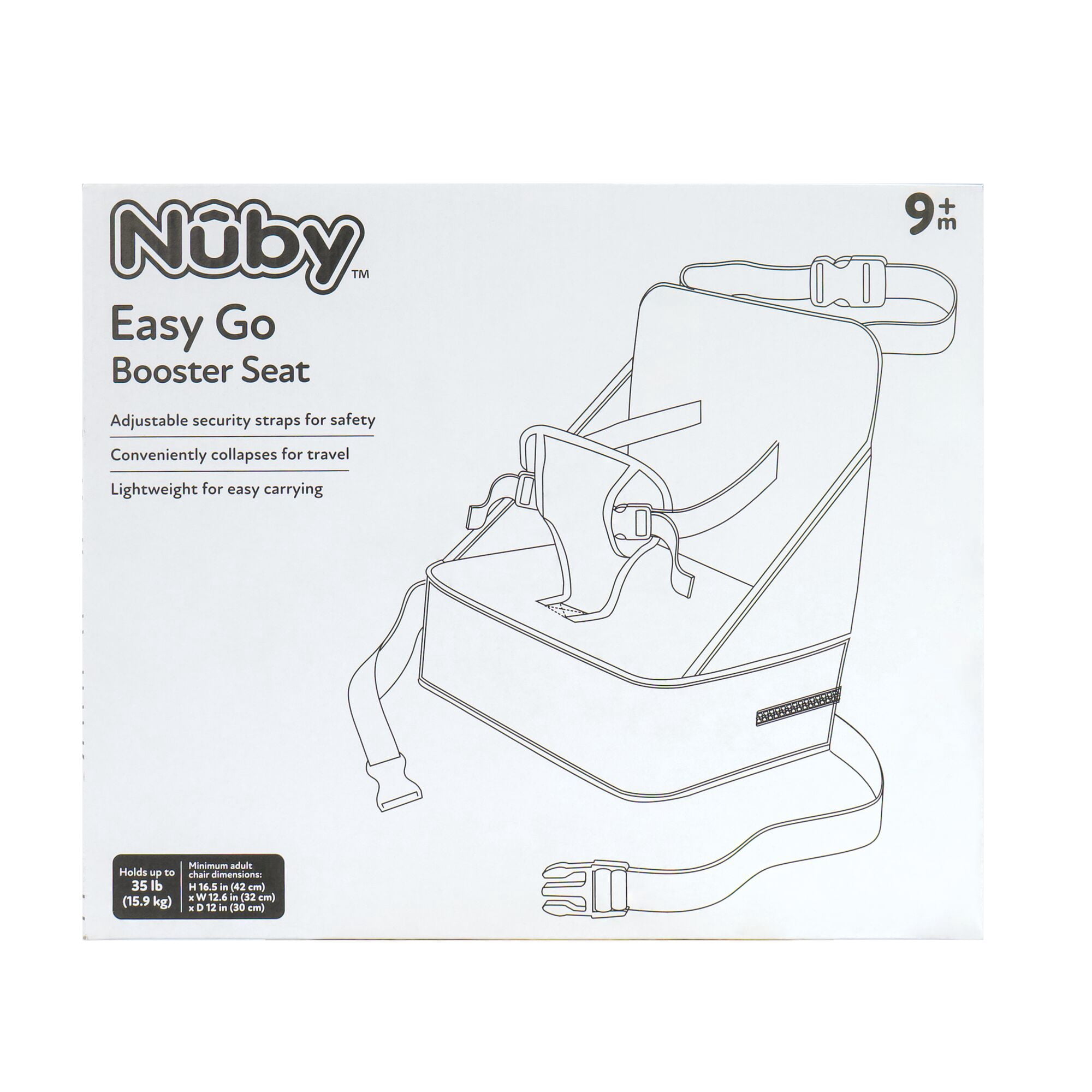 Nuby Easy-Go Lightweight High Chair Booster Seat, For 9 Months and up, Beige Safari Print