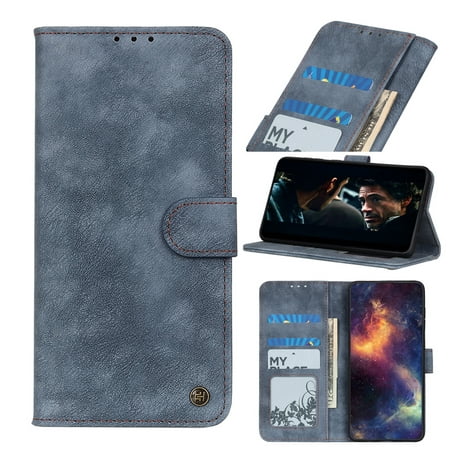 Dteck Wallet Case for Samsung Galaxy S20 FE (Fan Edition) 5G, Retro Leather Flip Folio Case Built-in Card Slots/Cash Pocket Stand Cover Compatible With Samsung Galaxy S20 FE 6.5 inch, Blue