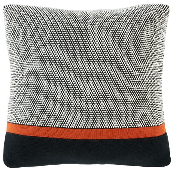 SAFAVIEH Pia 18" x 18" Modern Black/Red Geometric Cotton Decorative Pillow