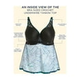 thumbnail image 5 of Swimsuits For All Women's Plus Size V Neck Crochet Relaxed Fit Bra Sized Crochet Underwire Tankini Top with Adjustable Straps, 5 of 5