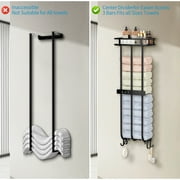 Towel Racks for Bathroom Wall Mounted,Bathroom Organizer for Rolled Towels,Towel Storage Bath Towels Holder, Black