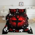 thumbnail image 2 of jejeloiu Ballet Dancer Full Size Comforter Sets,Vintage Butterflies Flowers Bedding Comforter Set,White Red Black Bedding Sets For Girls Kids,Super Cozy Room Decor Reversible,3 Pieces, 2 of 8