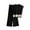Black, variant on Summer Plus Size Casual Fshion Two Piece Sets For Women Pants Printing Short Sleeved Shirt Casual
