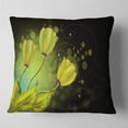 thumbnail image 2 of Designart Golden Flowers Greeting Card - Floral Throw Pillow - 16x16, 2 of 5