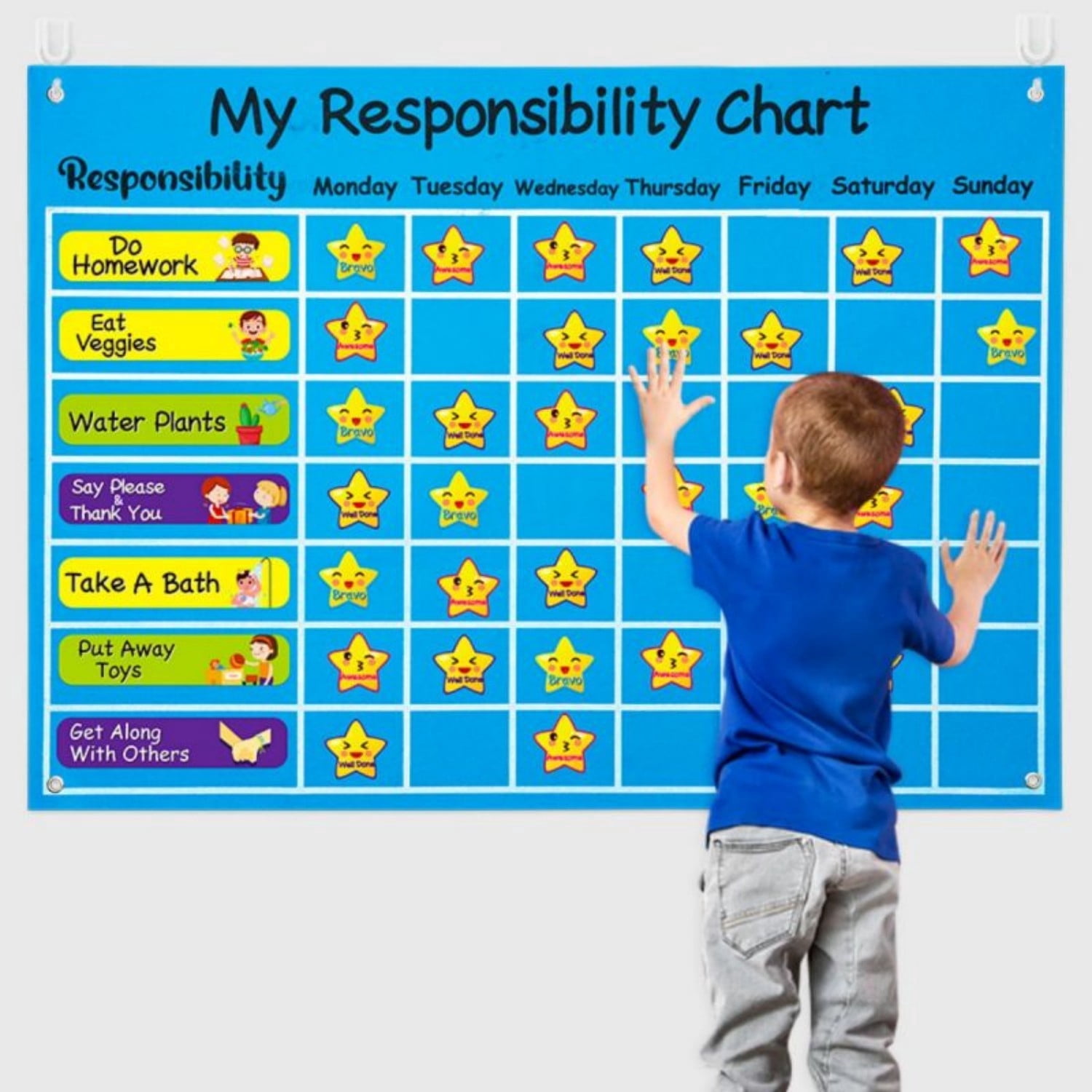 Laffact My Responsibility Chart Felt Storyboard Set for Behavior Learning,80 Counts