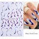 thumbnail image 4 of French Swirl Nail Art Stickers Calcomanías Nail Art Supplies French Swirl Lines Geometry Irregular Whirling Wave Cow Print Calcomanía en Nails Art Charms Manicure Slider Tip 6 Hojas JAMW Sencillez, 4 of 5