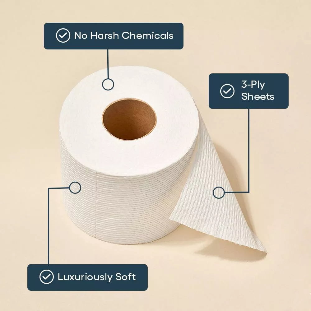 Premium Bamboo Toilet Paper - 12 Mega Rolls