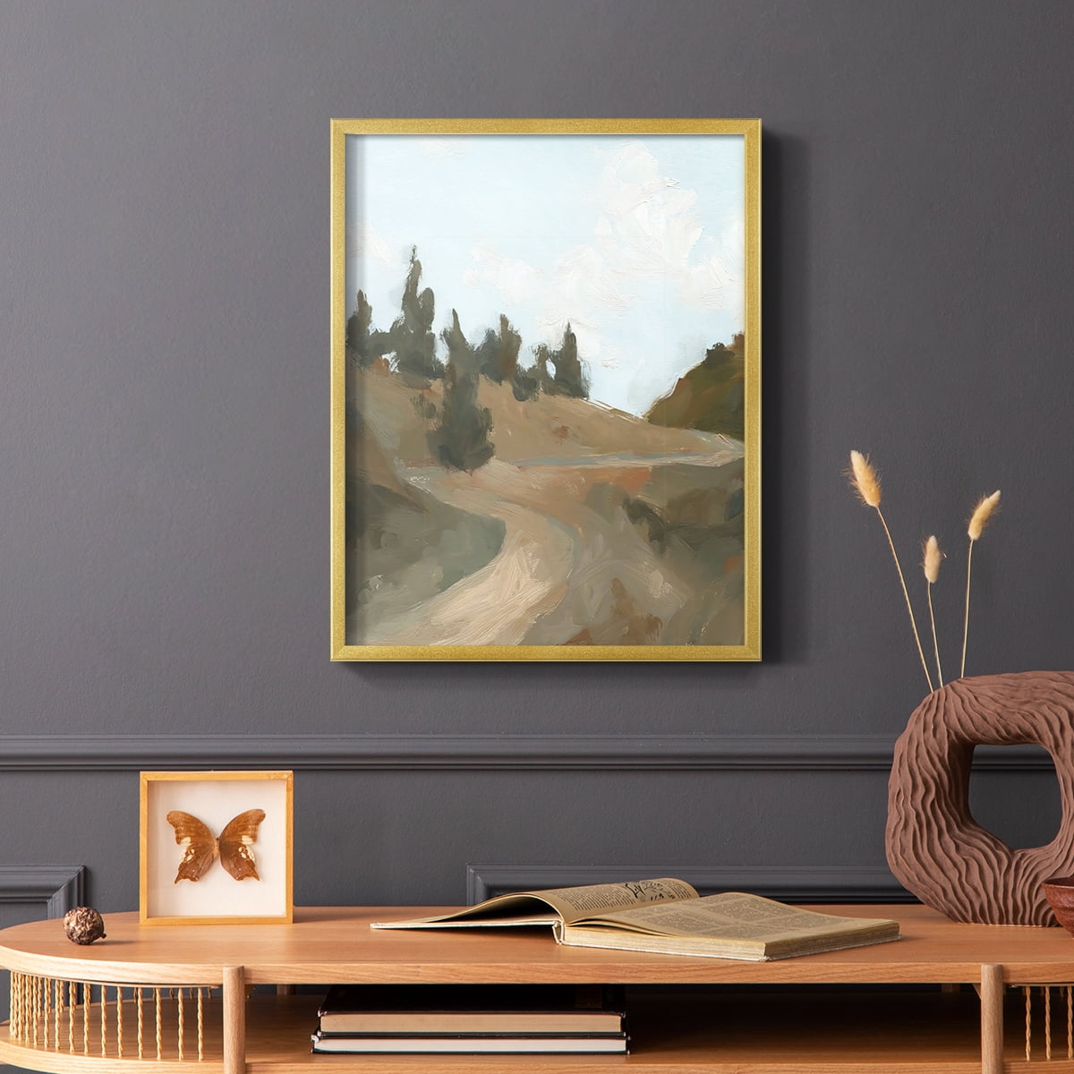 West Fork Hiking Trail IV Framed Print in Gold Solid Wood 16 x 20 Framed Print