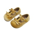 thumbnail image 4 of YHAJDS Baby and Toddler Girls Mary Jane Shoes Solid Color Flat Bow Suede Princess Shoes, 4 of 5