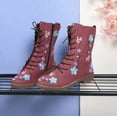 thumbnail image 2 of Kcodviy Bottes Longues pour Femmes, Chaussures Décontractées à Talons Bas en Cuir, 2 of 4