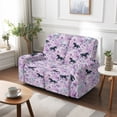 thumbnail image 4 of Xoenoiee Horse Flower Print Recliner Sofa Slipcover with Pockets 6-Piece Stretch Recliner Covers Spandex Fabric 2-Seater Reclining Couch Cover with Elastic Bottom, 4 of 6