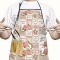 thumbnail image 2 of Pioneer Flower Floral Print Pattern Cotton Linen Apron with Pockets, Waterproof Adjustable, 33x27 Inch for Kitchen, Gardening, BBQ, Salon, 2 of 6