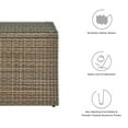 thumbnail image 5 of Modway Convene Outdoor Rattan Weave/Aluminum Frame Patio End Table in Brown, 5 of 7