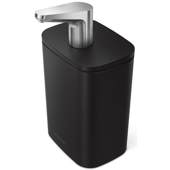 Bomba de jabón líquido simplehuman 473 ml, acero inoxidable negro