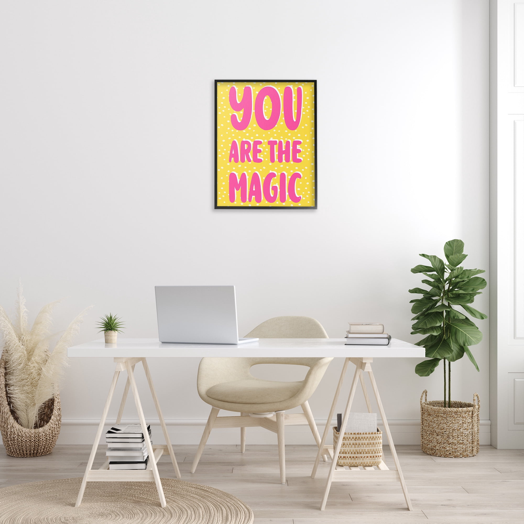Stupell Industries You Are The Magic Inspirational Painting Black Framed Art Print Wall Art, 24 x 30