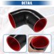 thumbnail image 3 of 1 Juego de acoplador de codo de 90 grados ID de 76mm 2,99 "manguera de silicona de 4 capas con 2 abrazaderas negro rojo, 3 of 7