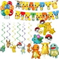 thumbnail image 4 of Pokemon Birthday Decorations Pikachu Party Balloon Tableware Plate Napkin Backdrop Decor For Kids Boys Party Birthday Supplies, 4 of 5