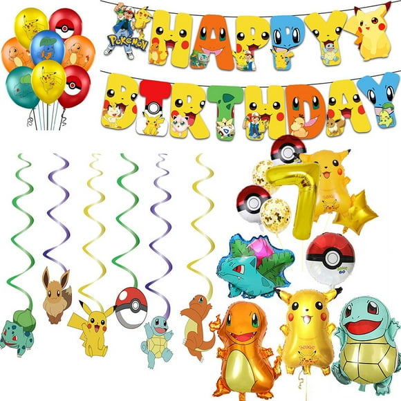 Pokemon Birthday Decorations Pikachu Party Balloon Tableware Plate Napkin Backdrop Decor For Kids Boys Party Birthday Supplies