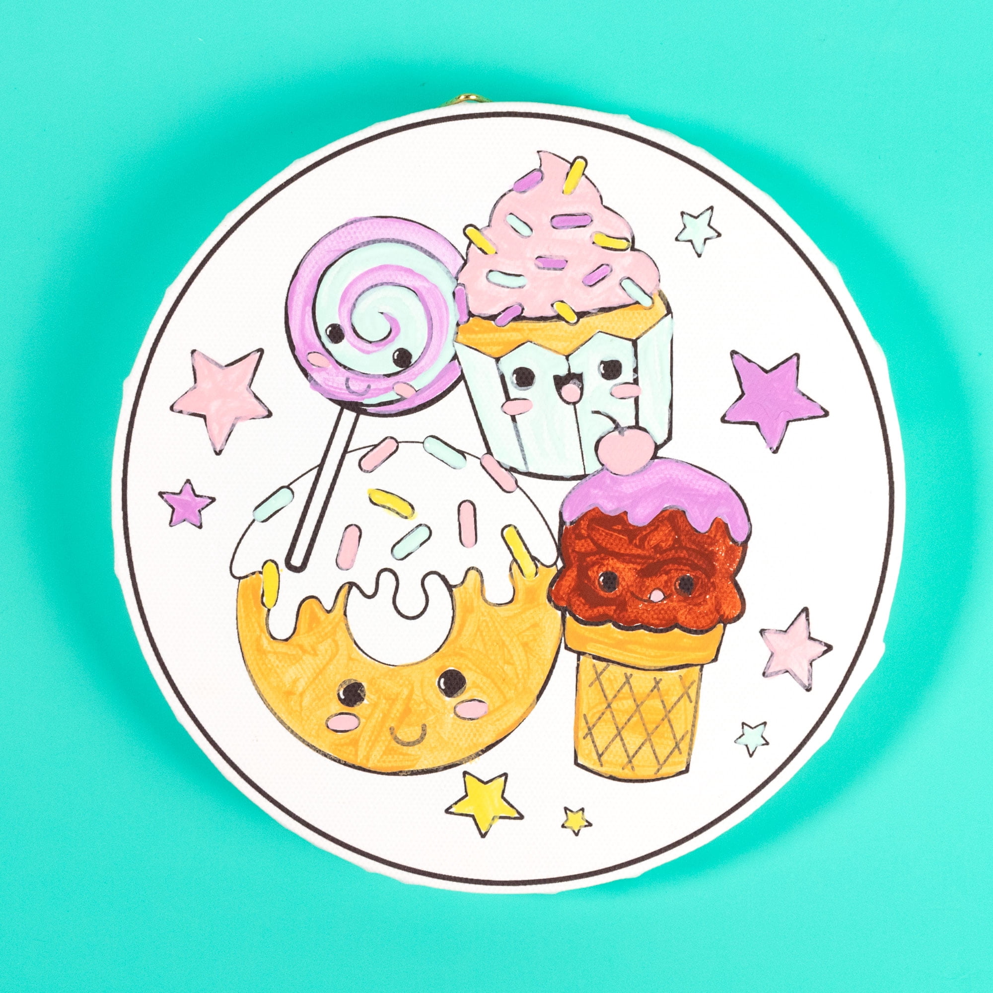 (2 pack) Hello Hobby Multicolor Paint Your Own Kawaii Treats Canvas