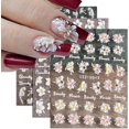 thumbnail image 1 of 5D Nail Sticker Design Nail Decals 4 Sheets Flower Nail Stickers Appliques Nail Art Self-Adhesive Nail Art Stickers 5D Nail Decals for DIY Nail Art Decor, 1 of 5