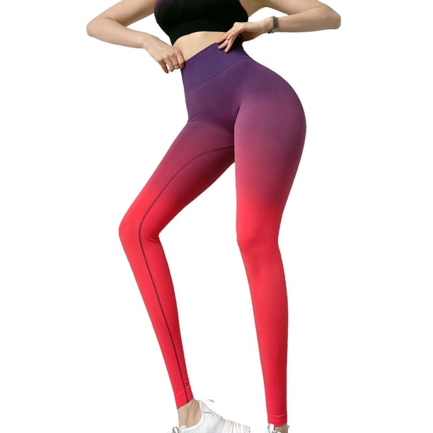 TongL Sport Legging High Waist Super Stretchy Contrast Color Women Yoga  Workout Pants for Fitness