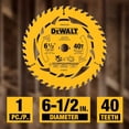 thumbnail image 3 of DeWalt 6-1/2 in. D X 5/8 in. Tungsten Carbide Tipped Circular Saw Blade 40 teeth, 3 of 9