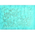 thumbnail image 1 of Ahgly Company Machine Washable Indoor Rectangle Abstract Turquoise Blue Contemporary Area Rugs, 5' x 7', 1 of 4