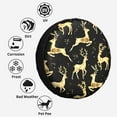 thumbnail image 6 of Kll Christmas Gold Deers Tire Cover,Universal Wheel Tire Cover For Trailer, Rv, Suv, Truck,Camper And Many Vehicle,(16 Inch), 6 of 7