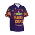 thumbnail image 2 of Easygdp Mardi Gras2 Men's Hawaiian Shirts Print Lapel Short Sleeve for Beach, vacation, party, casual occasions - Large, 2 of 9