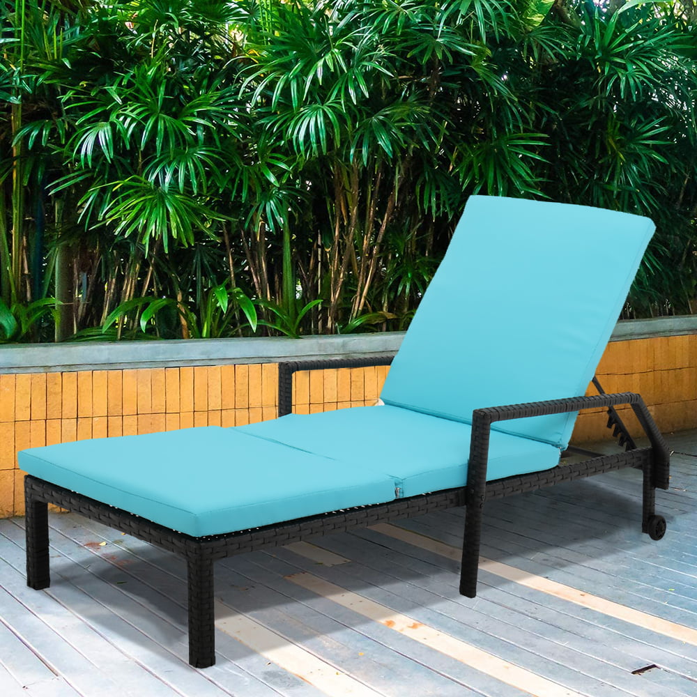 Details about   Rattan Wicker Chaise Lounge Chair Patio Sun Bed Outdoor Porch Garden w/ Mat New 