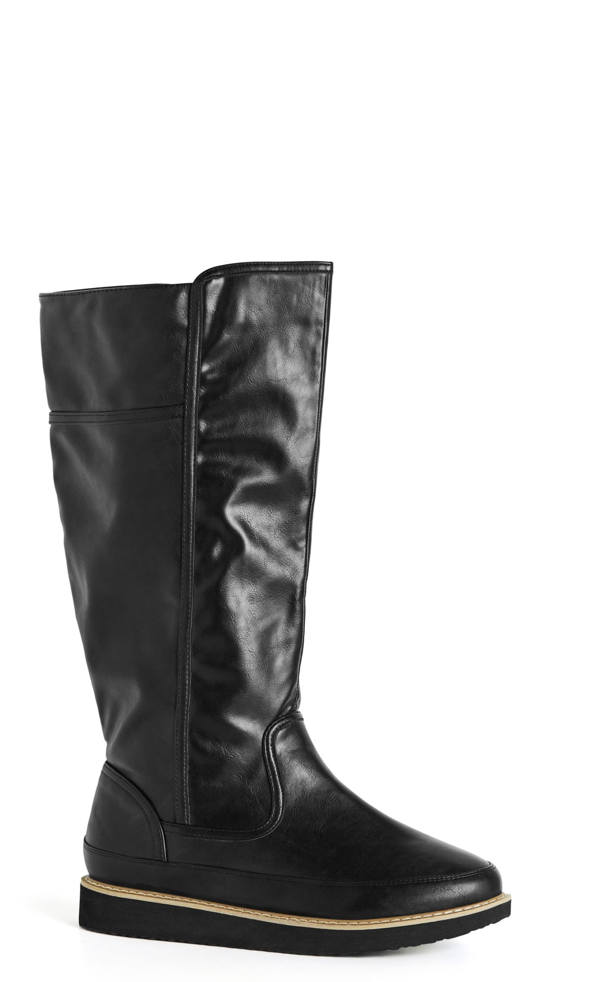faux leather tall boots